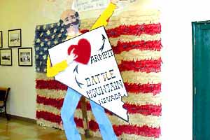 Battle Mountain is responding with good humor to the Post's insult: this amiable sign was the first public reply.