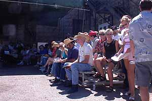 Red Roberts, in jeans, white shirt and straw hat, bought the Goldfield Hotel with one lift of the finger. Red Roberts, in jeans, white shirt and straw hat, bought the Goldfield Hotel with one lift of the finger.