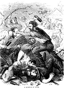 A Question of Title; engraving from a drawing by J. Ross Browne