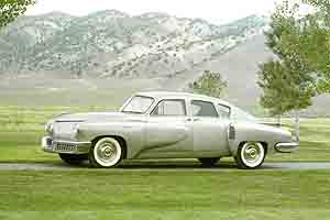 The 1948 Tucker was a car ahead of its time with a rear engine, automatic transmission, disc brakes, independent suspension and many advanced safety features including a padded dash, pop-out windshield and armored passenger compartment. This one belongs to theNational Automobile Museum in Reno. The 1948 Tucker was a car ahead of its time with a rear engine, automatic transmission, disc brakes, independent suspension and many advanced safety features including a padded dash, pop-out windshield and armored passenger compartment. This one belongs to theNational Automobile Museum in Reno.