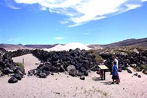Sand Springs Pony Express Station, Sand Mountain beyond.