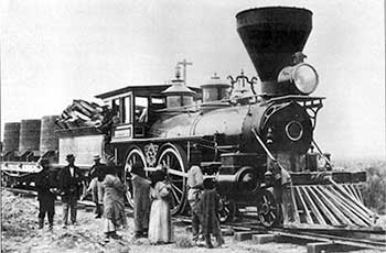 CPRR locomotive 'Champion' at Winnemucca Nevada October 1868