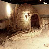 Authentic tule reed hut at th Churchill County Museum, Fallon Nevada