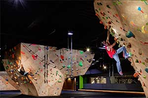 Climbers at Whitney Peak Hotel, downtown Reno Nevada